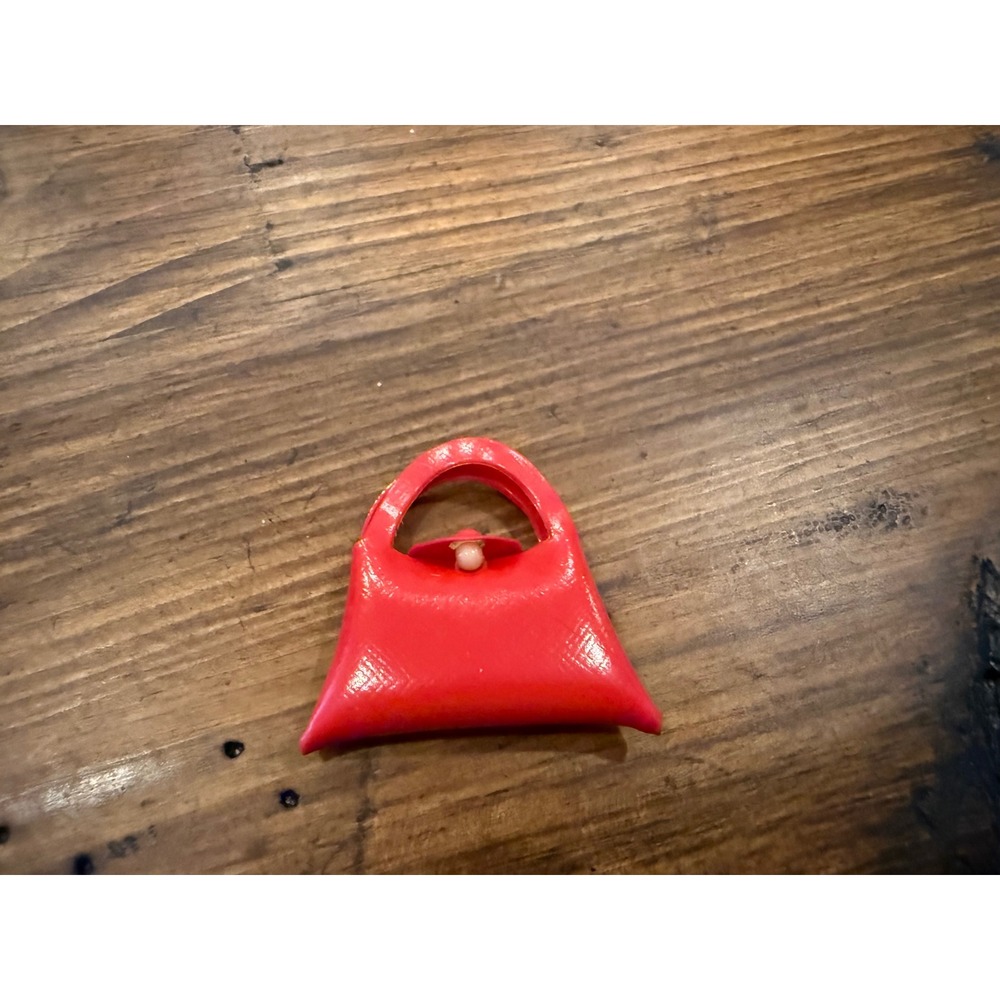 Vintage Barbie Midge Doll "Match Mates" Pak Textured Red Handled Purse